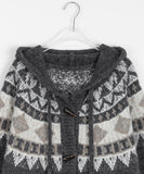 Yutani Cowichan Duffel Knit Hood Cardigan