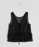 Bikan Dot Frill Sleeveless Blouse