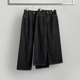 4 Seasons Non-fade Raw Back Banding Wide Fit Denim Pants