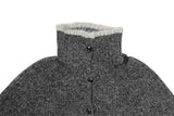 Ruggie Color Matching Collar High Neck Button Knit
