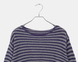 Zuri Stripe Pattern Round Neck Loose Fit Long Sleeve Knit