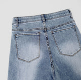 Summer cooling inner banding semi bootcut span denim pants