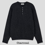 Haru Over Henley Neck Cable Knit