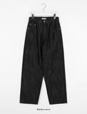 [unisex] Achico patch wide raw denim pants