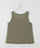 Ryoki Linen Lace Flower Button Sleeveless