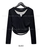 From Layered Shirring Long Sleeve