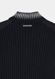 ROUGH WASHED HIGH NECK ZIP-UP CARDIGAN