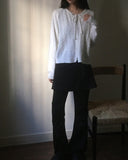 Come Bokashi Pearl Ribbon Knit Cardigan