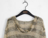 Nion See-Through Stripe Hood Long Sleeve Knit