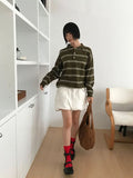 STRIPED COLLAR KNIT