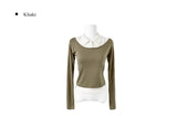 Eld Collar Layered Off-Shoulder T-Shirt Sleeveless Set