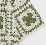 Clover Crochet Short Sleeve Cardigan