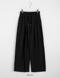 [unisex] Rukuni Pintuck Cotton Wide Banding Pants