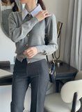 Ebon Shirt Layered Knit Cardigan
