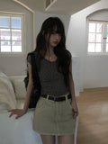 [Belt SET] Adam Cotton Mini Skirt Pants