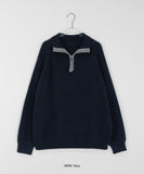 [BAONHAUS] Poinin color matching half zip-up knit