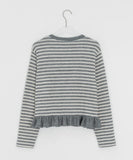 [BAONHAUS] Lorenine Frill Stripe Cardigan
