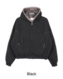 Rat Fur Hooded Bomber Jacket