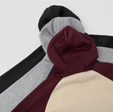 Color Matching Raglan 82 Printing Loose Fit Brushed Hoodie