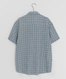 Lupin Summer Seersucker Check Over Short Sleeve Shirt