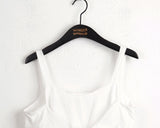 Hajeu ribbon tie strap flare sleeveless blouse