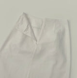 Solid Cotton H-Line Back Slit Long Skirt