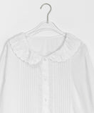 Iroki Pintuck Lace Round Blouse