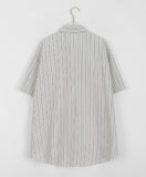 [unisex] Telsha Stripe Seersucker Over Short Sleeve Shirt