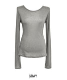 [U-BASIC] Deer see-through layered tencel long sleeves