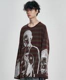 Geumone Washed Stripe Long Sleeves T-shirt