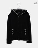 [MADE] Cumming Lace Cut Pocket Two-Way Long Sleeve Hooded Zip-Up