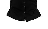 NT Button Shirring Strap Halter Sleeveless