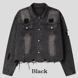 Kuden damage crop denim jacket