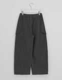 Kigen brushed banding cargo balloon wide pants