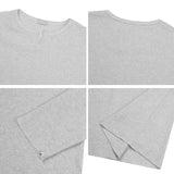 Elo Waffle Slit Neck Long Sleeve