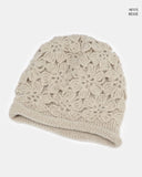 Le Sue Flower Pattern Knit Beanie