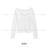 [U-BASIC] Etna slim button cardigan