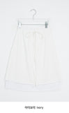 Haya Embossed Floral Layered Banding Midi Skirt