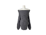 Tome Cable Off-Shoulder Loose-Fit Knit