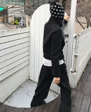 VELVET SNAP WIDE PANTS