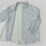 Lace Sleeveless Wrinkle Loose Fit Shirt Scrunchie Three-Piece Set