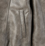 The Non Washed Stand Collar Leather Jacket