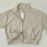 Fleece High-Neck Zip-Up Two-Way Balloon Wide Sweat Suit Set Two-Piece