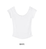 [1+1] Way Basic Slim U-Neck Short Sleeve
