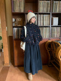 Debenny Banding Corduroy Pintuck Long Skirt