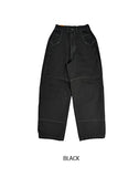 Grunge Eyelet Wide Denim Pants