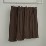 Brushed Corduroy Hem Snap Cut Pin Tuck Adjust Wide Balloon Pants