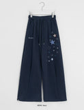 Snao Star Embroidered Patch Banding Wide Pants