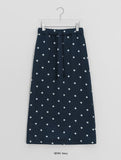 Viewkle Brushed Star Printing Banding Long Skirt