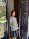 [BAONHAUS] Gilmove Layered Color Matching Long Sleeve Tee